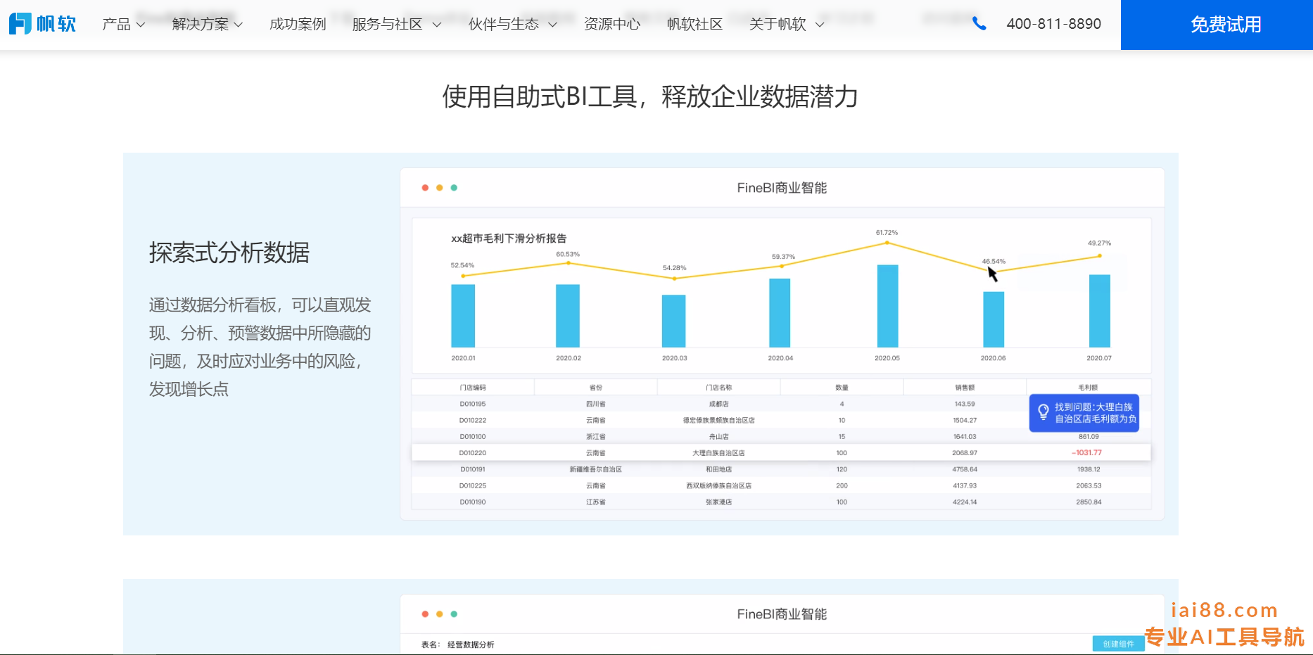 FineBI-数据分析工具